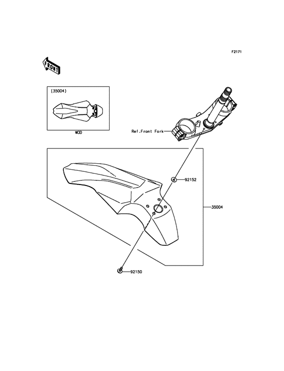 KLX150 Крыло переднее