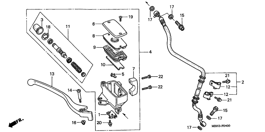 Fr. brake master cylinder