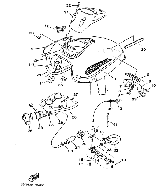 XVS650A Топливный бак