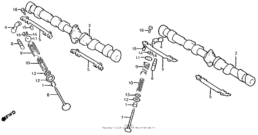 CB700SC Распределительный вал и клапана