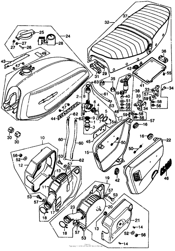 Cl fuel tank + seat + air cleaner