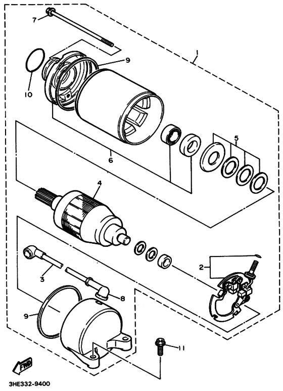 FZR400RR ｽﾀｰﾃｲﾝｸﾞﾓｰﾀ