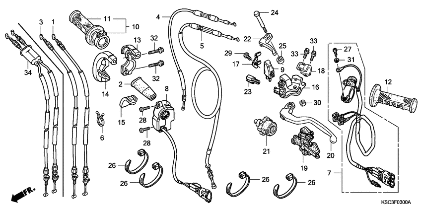 Handle lever/switch/cable