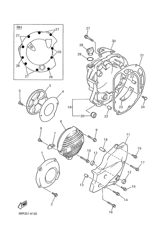 XJ600S Крышка картера двигателя