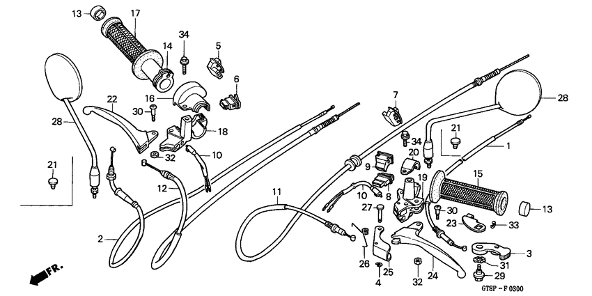 Handle lever/switch/cable