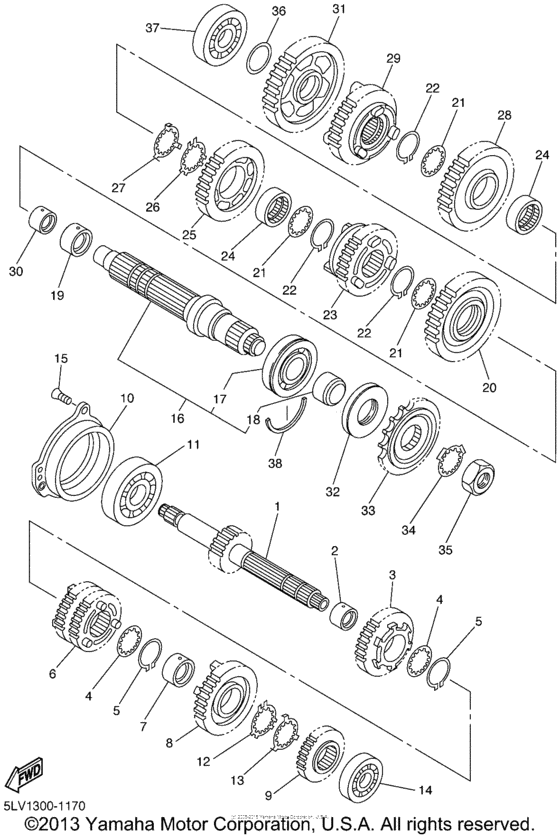 FZS1000NC Трансмиссия