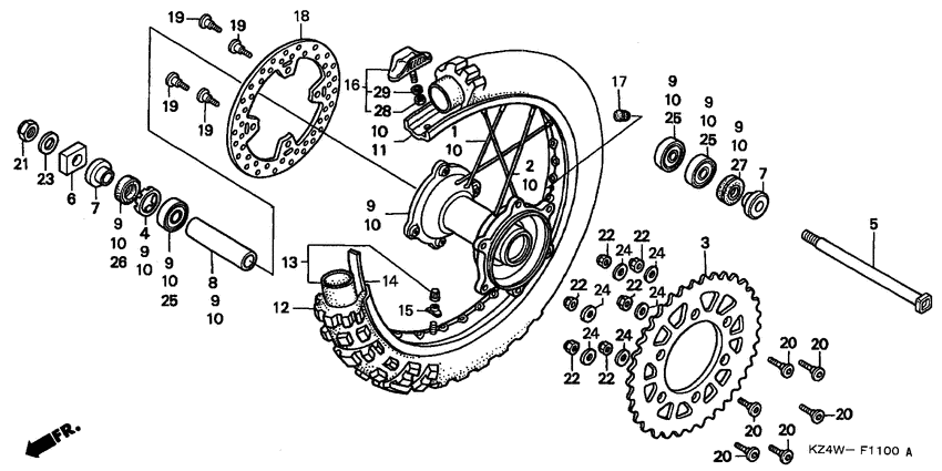 Rear wheel complete assy