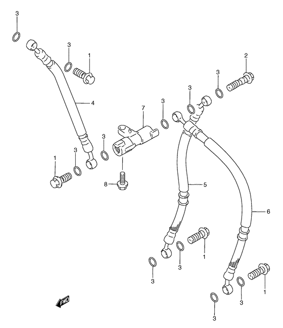 RGV250 Передние тормозные трубки