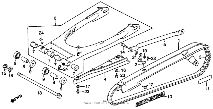 Swingarm + chain case 83