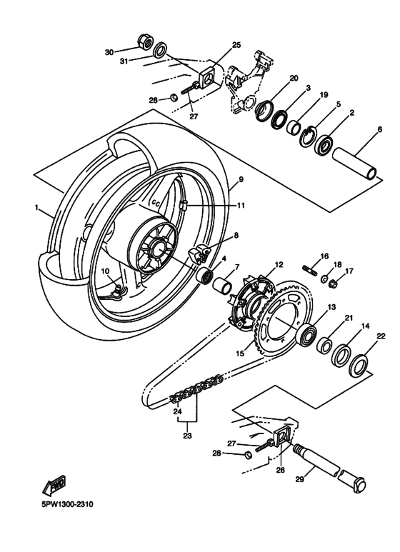 Rear wheel complete assy