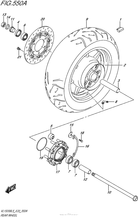 VL1500B Переднее колесо