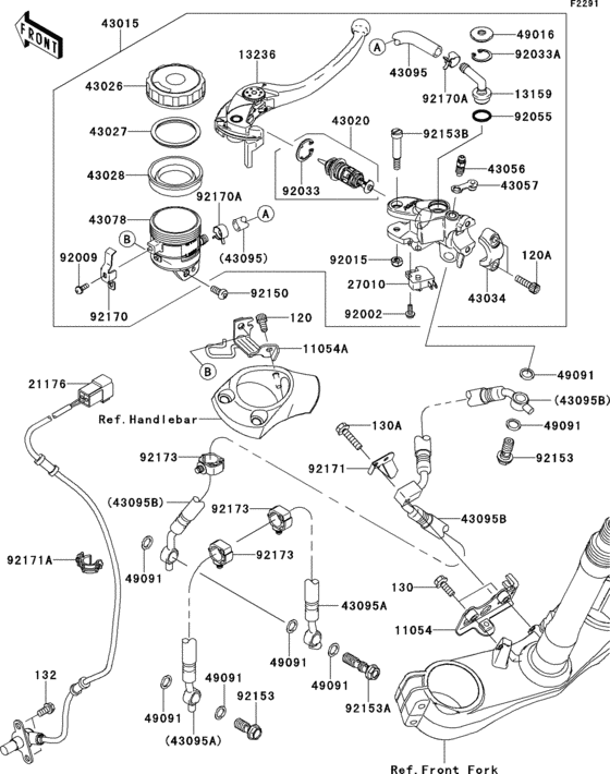ZX1400 Главный тормозной цилиндр