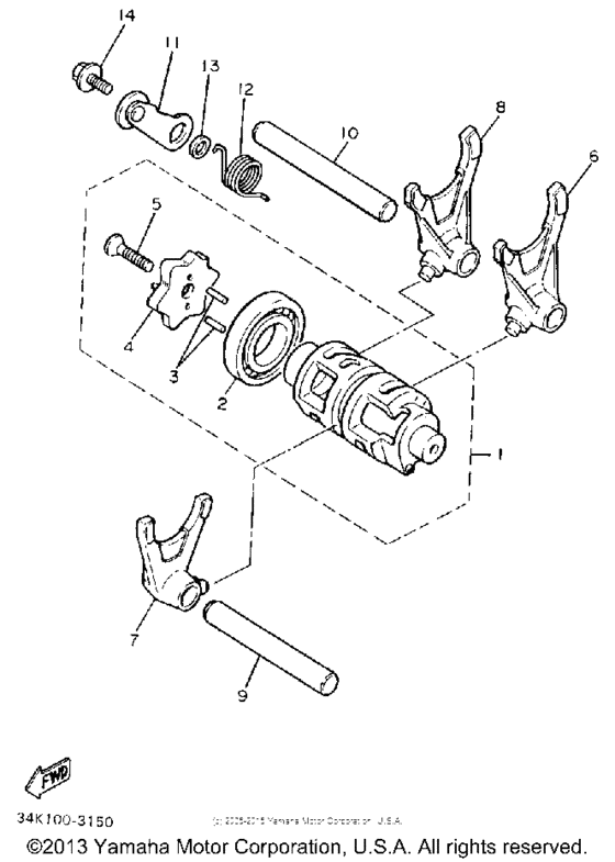 XT600U Shift cam - fork