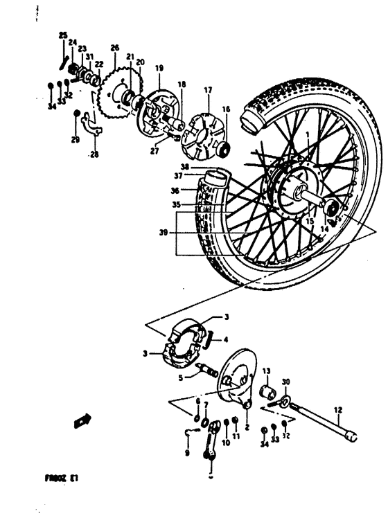 Rear wheel complete assy