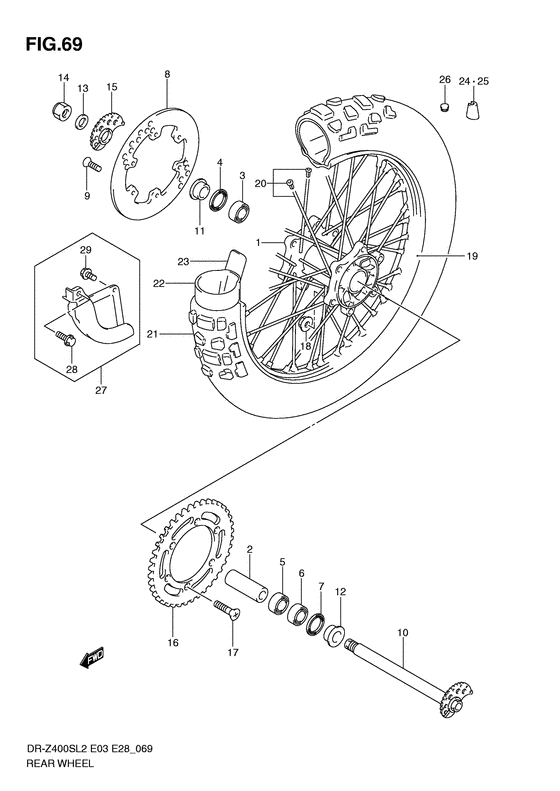 Rear wheel complete assy