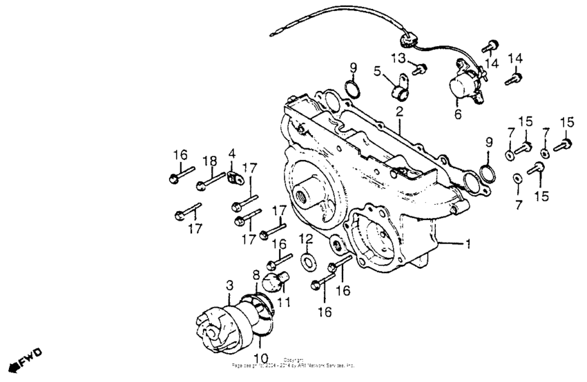 GL1100A Transmission cover + water pump