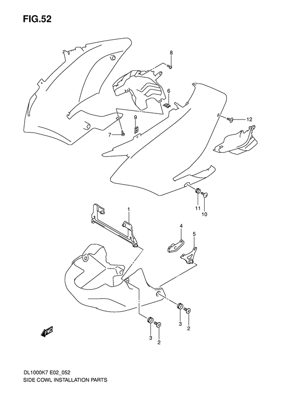 Side cowl installation parts