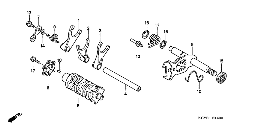 Shift drum/shift fork