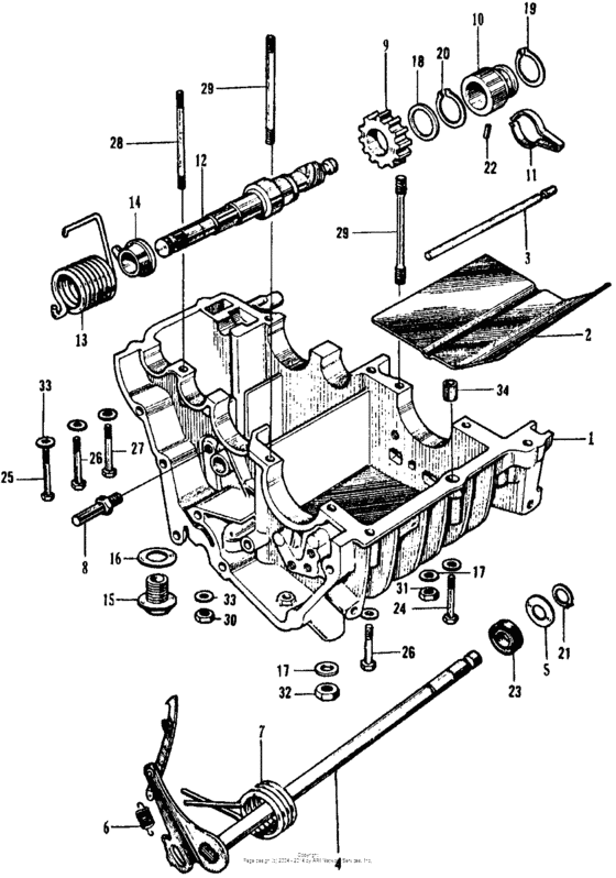 Lower crankcase + kick starter