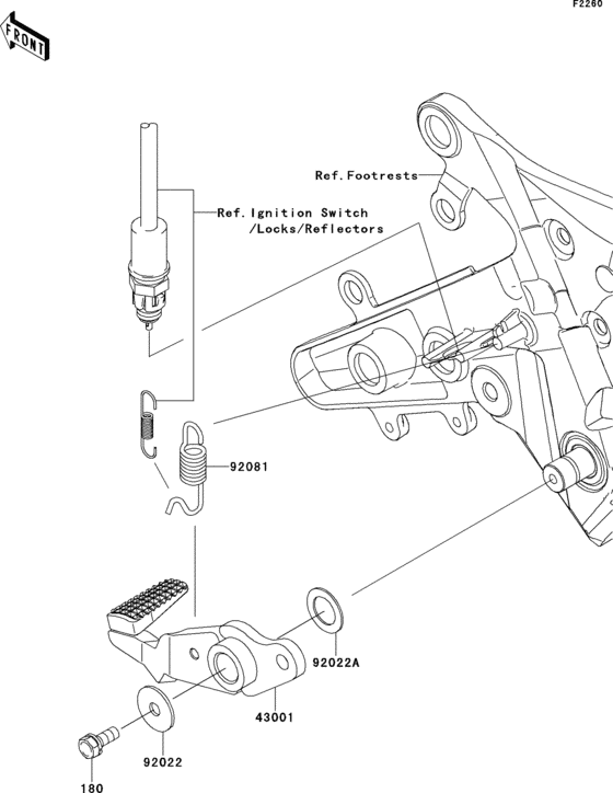 EX650 Педаль тормоза