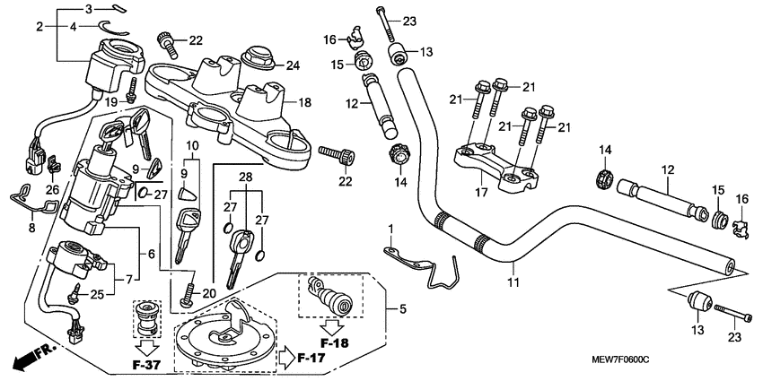 Handle pipe/top bridge