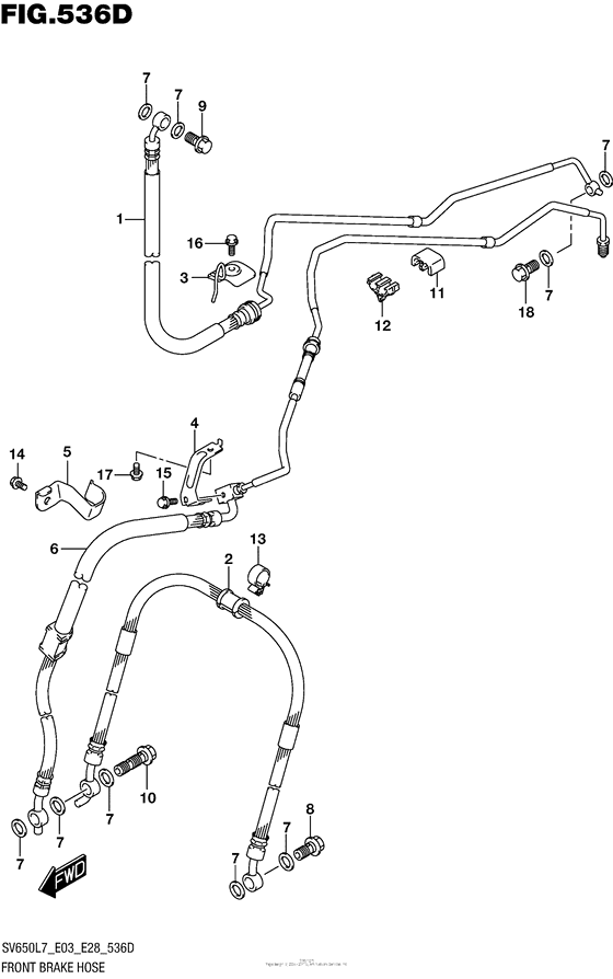 Front Brake Hose (Sv650Al7 E33)