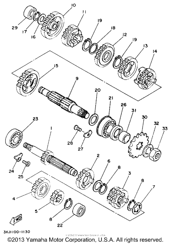 YZ125E Трансмиссия