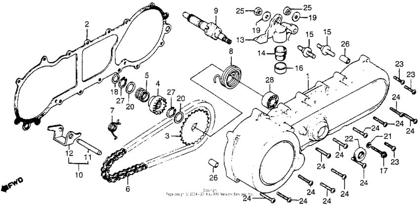 Left crankcase cover 80