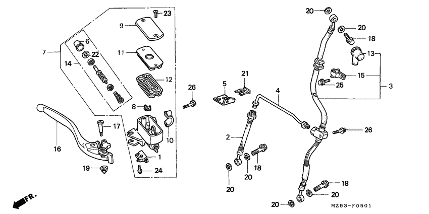Fr. brake master cylinder