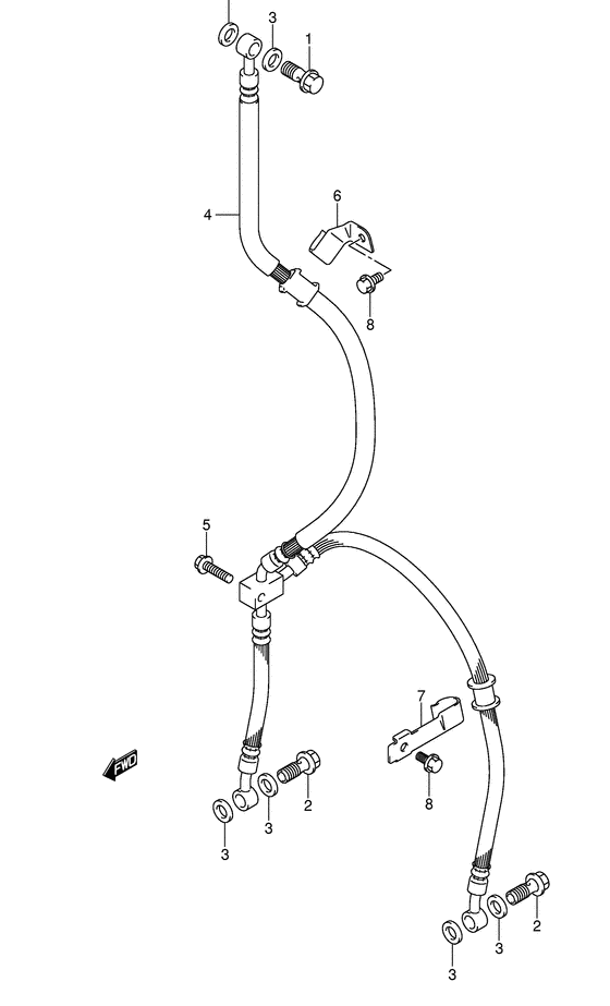 SV650 Передние тормозные трубки