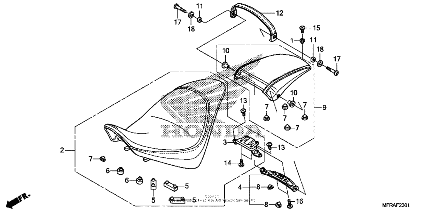 VT1300CX (ABS) Сидение