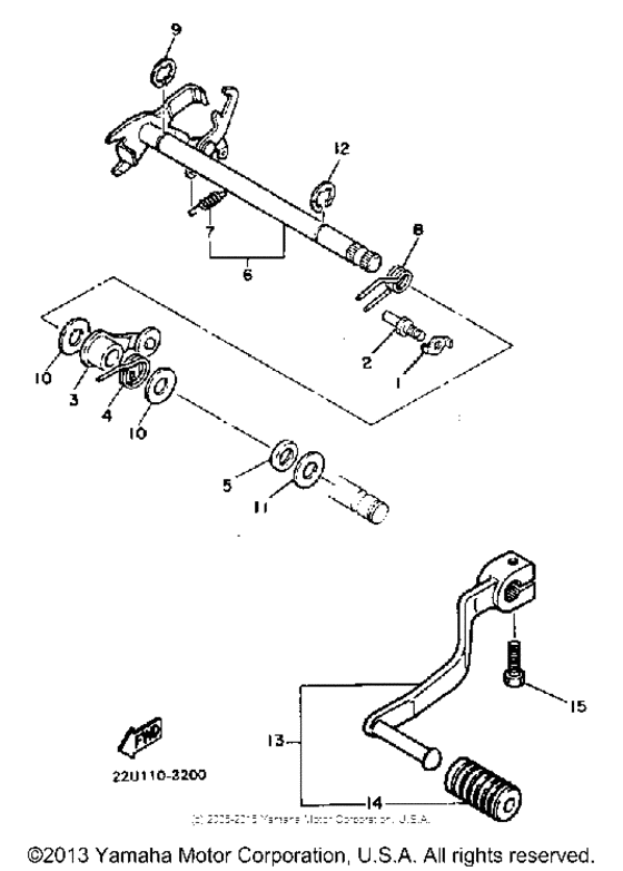 XV500K Shift shaft-pedal