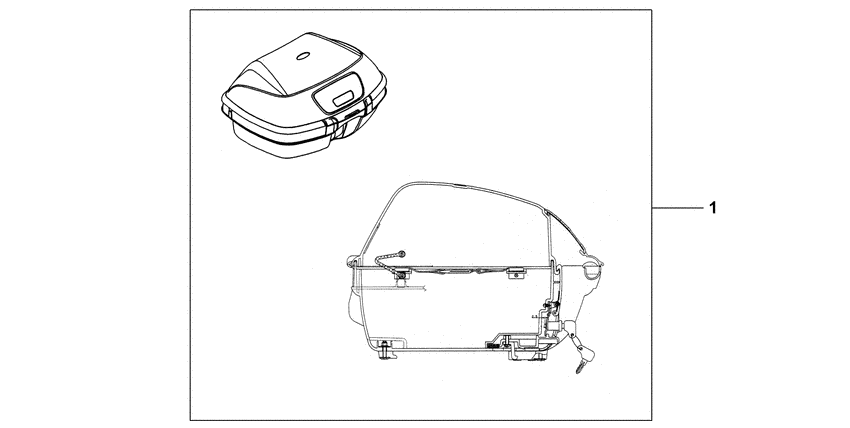 XL125V Top box 45l chevalier silver metallic