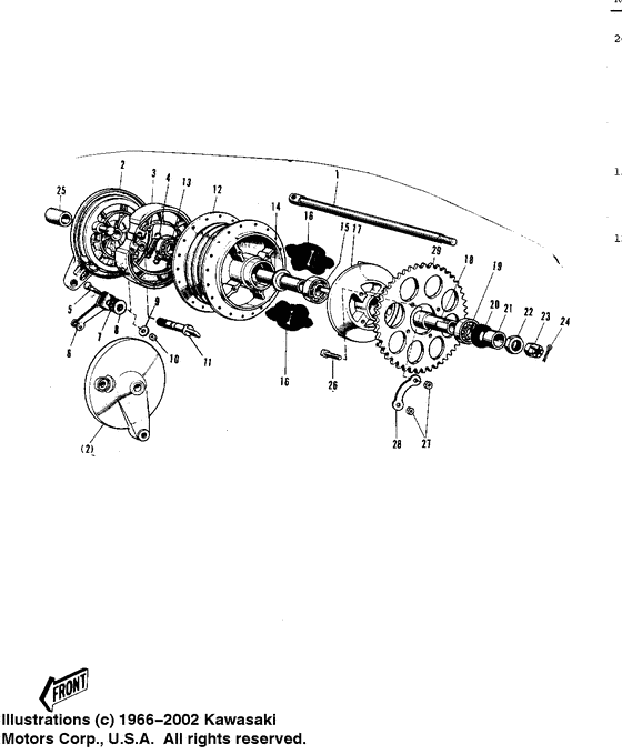 Rear hub/brake