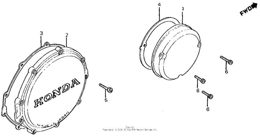 Clutch cover + right crankcase cover