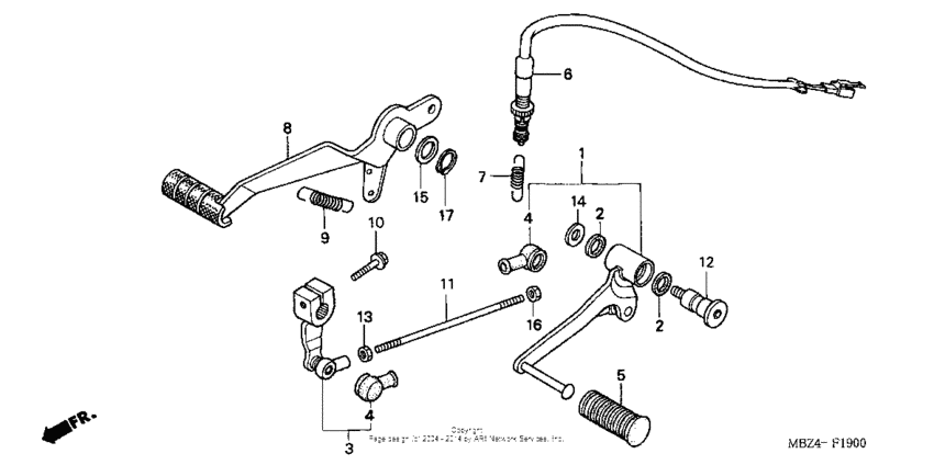 Brake pedal + change pedal