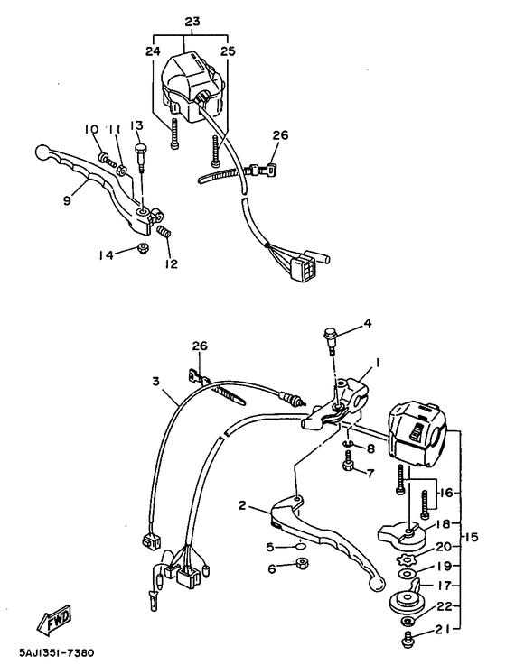 Handle switch. lever