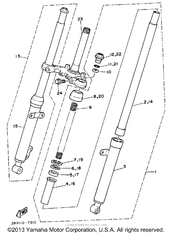 YSR50D Передняя вилка