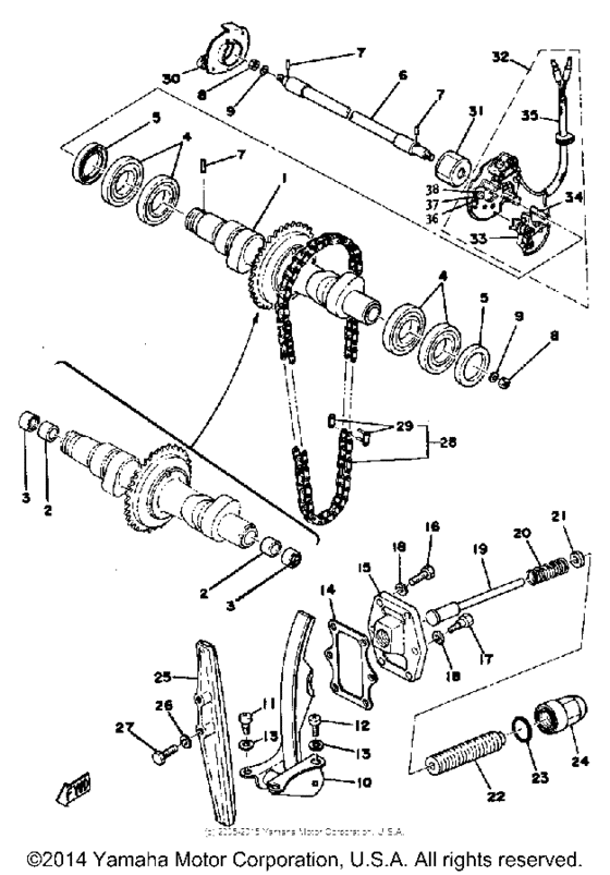 Camshaft chain tensioner