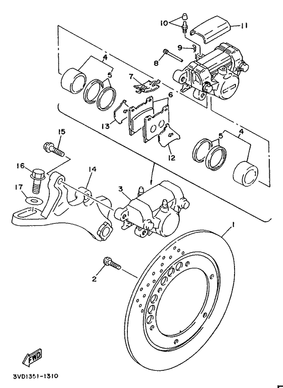 Hinterradbremssattel