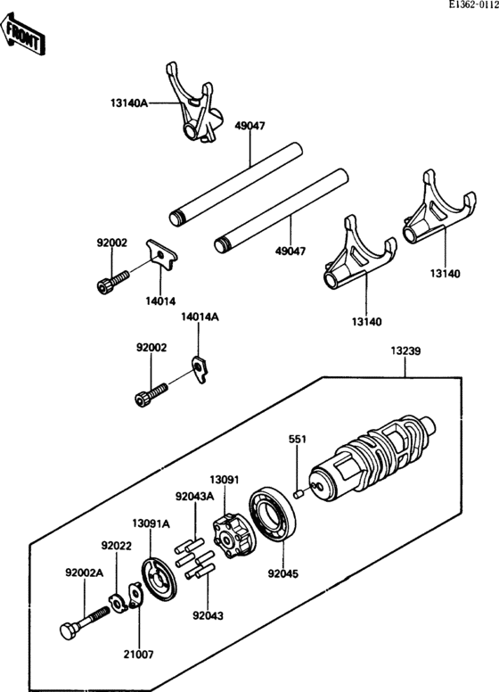 ZG1200 Change drum / shift fork