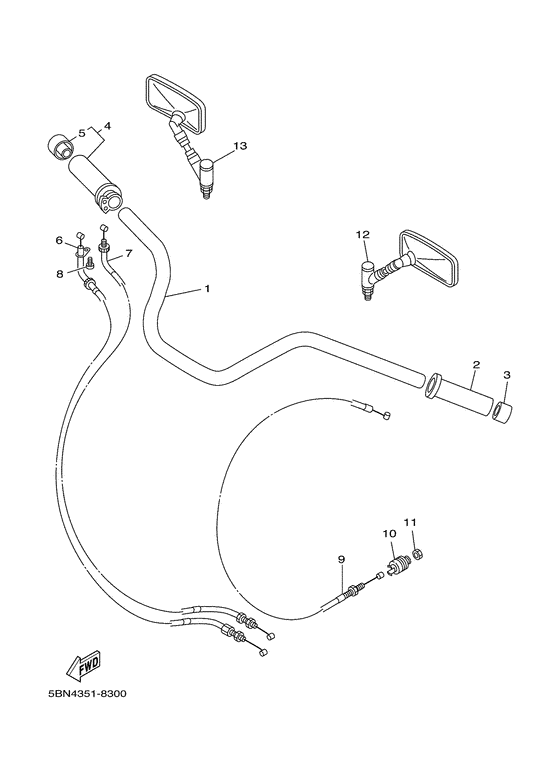 Steering handle. cable