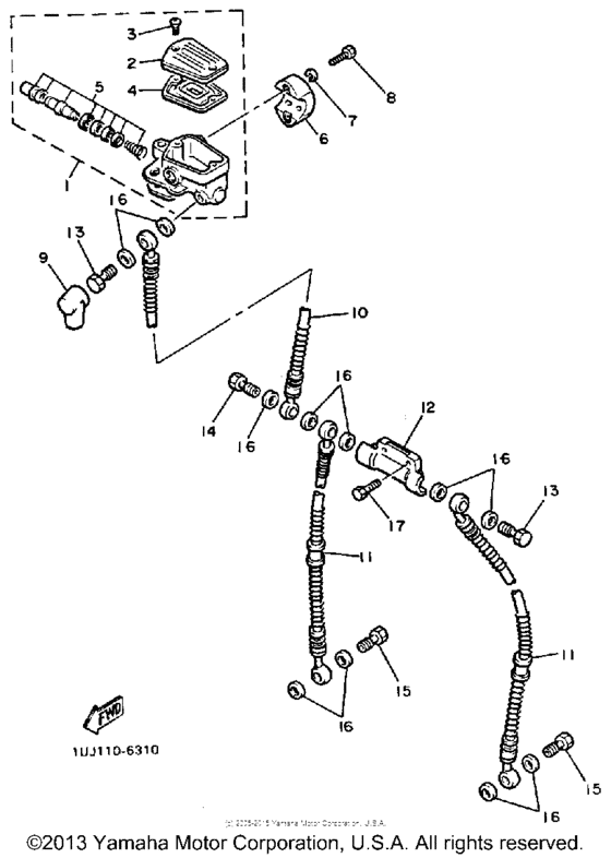 YX600SC Главный тормозной цилиндр