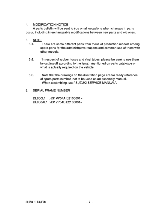 DL650 (ABS) Catalog preface