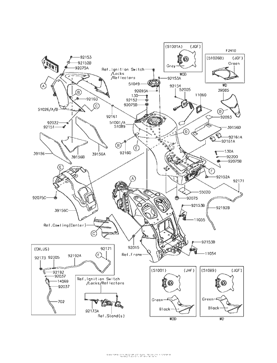 ZX1400 Топливный бак