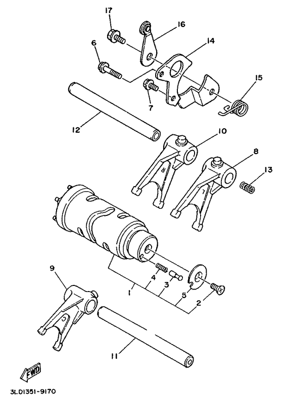 Shift cam. fork