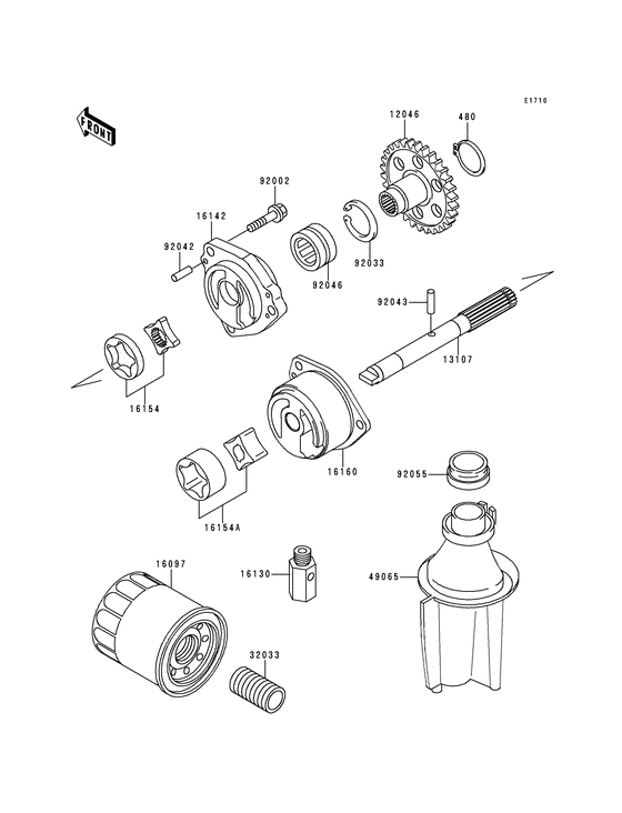 ZX750 Насос масляный  / фильтр масляный