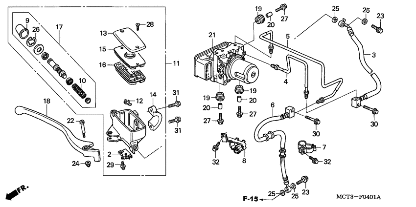 Fr. brake master cylinder