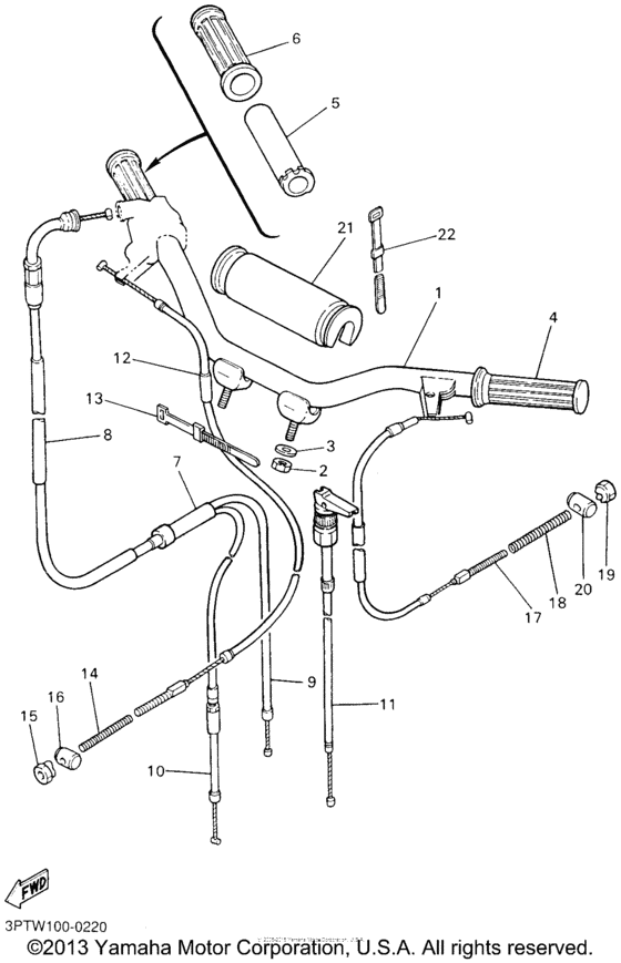 Steering handle. cable