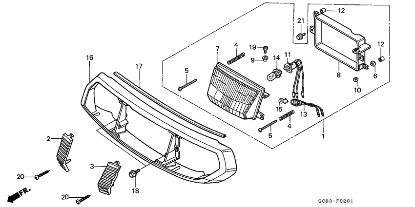 Headlight/front handle cover